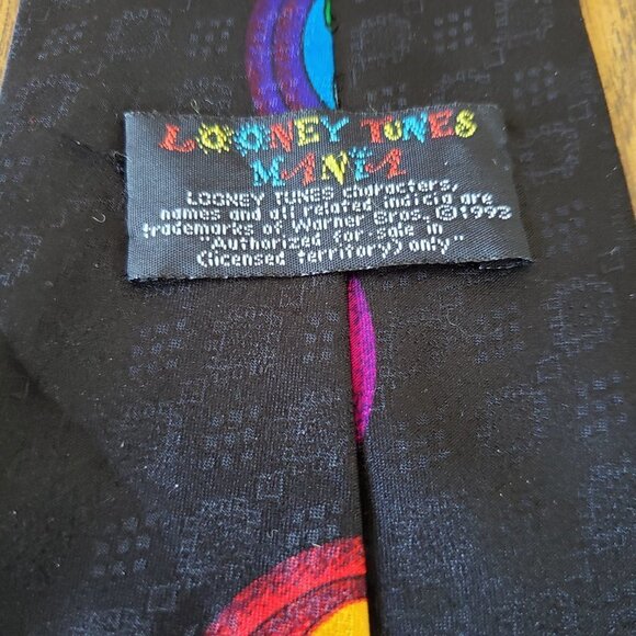 Loony Tunes Mania 90's Character Black 4 Inch Wide Necktie - Picture 3 of 4